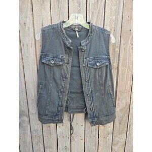 Free People Distressed Jean Vest size S